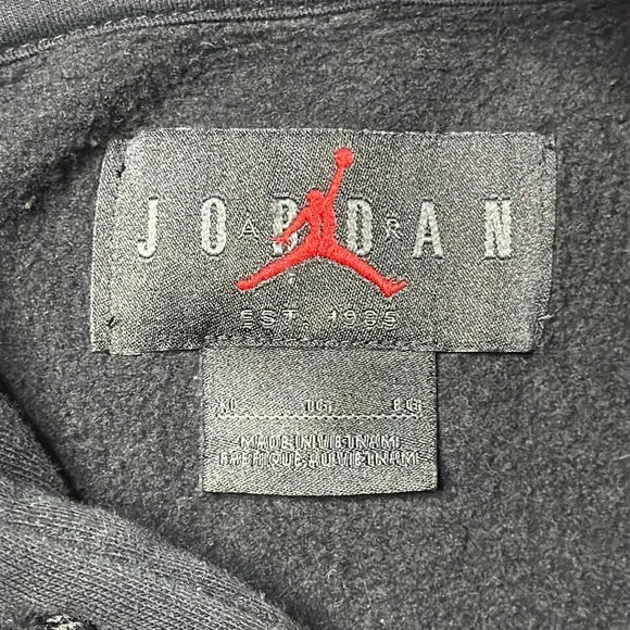 NIKE AIR JORDAN 1 CHICAGO 1985 LOST AND FOUND BLACK MENS HOODIE SWEATSHIRT - Picture 11 of 14